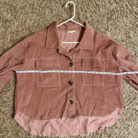 heyday Women's Corduroy Utility Jacket in Soft Pink | Size L - Picture 5 of 6